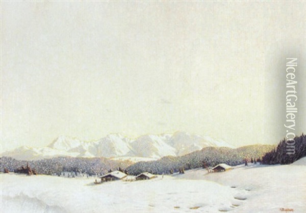 Winterliche Gebirgslandschaft Oil Painting - Karl Hauptmann