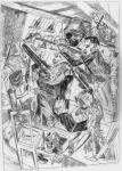 Die Letzten, Plate X From Die Hlle Oil Painting - Max Beckmann