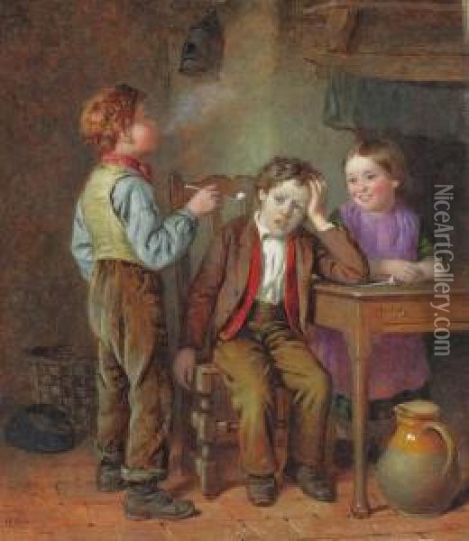 The First Pipe Oil Painting - William Hemsley