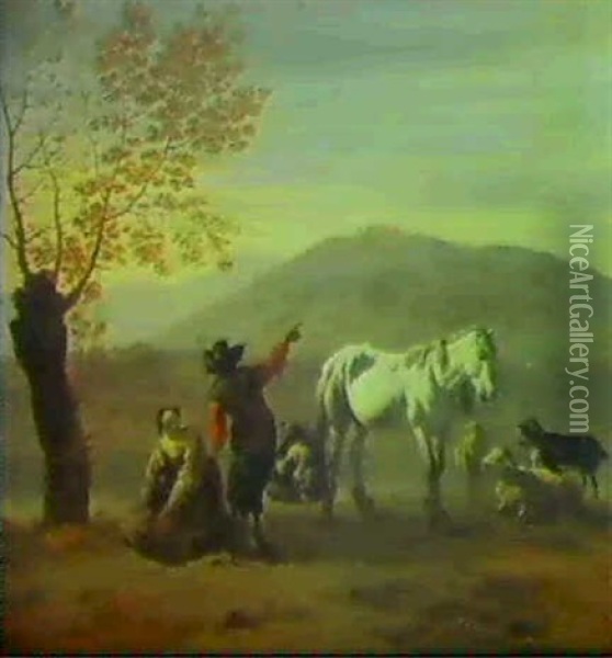 Scene Pastorale Oil Painting - Karel Dujardin