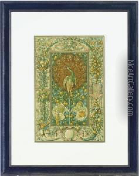 Art Nouveau Designs With Plant Motifs Oil Painting - Anton Seder