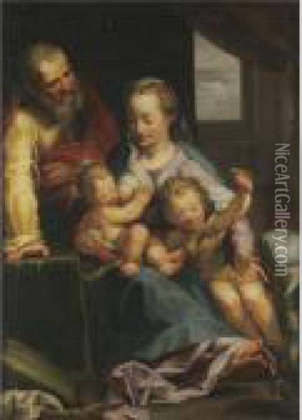 The Holy Family With The Infant Saint John The Baptist Oil Painting - Federico Fiori Barocci