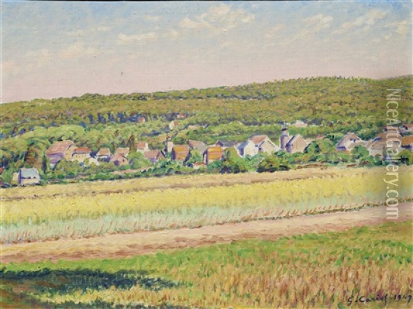 Vue De Village Oil Painting - Gustave Camille Gaston Cariot