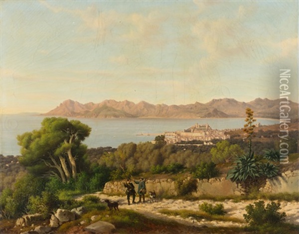 Blick Auf Die Bucht Von Cannes Oil Painting - Joseph Camille Th. Contini