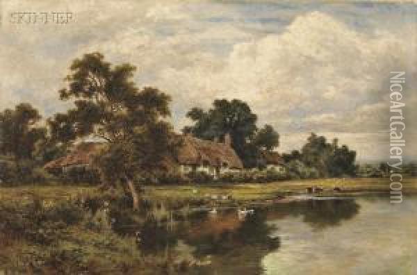 On The Severn. Near Bridgenorth. Shropshire Oil Painting - Henry Hillier Parker