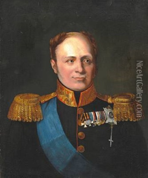 Portrait Of Tsar Alexander I Of Russia Oil Painting - George Dawe