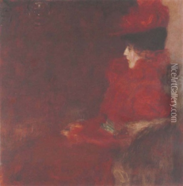 Dame Im Fauteuil Oil Painting - Gustav Klimt