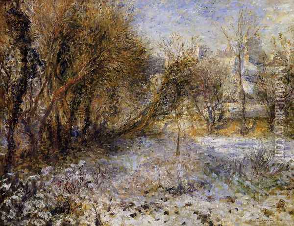 Snowy Landscape Oil Painting - Pierre Auguste Renoir