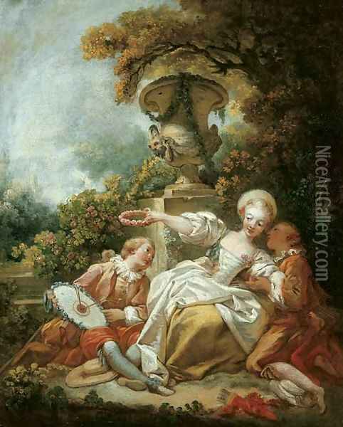 La coquette fixee ('The Fascinated Coquette') Oil Painting - Jean-Honore Fragonard