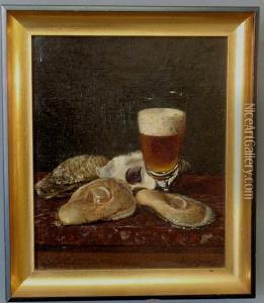 Beer And Oysters Oil Painting - Andrew John Henry Way