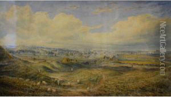 Winchester From Morested Downs Oil Painting - George Frederick Prosser