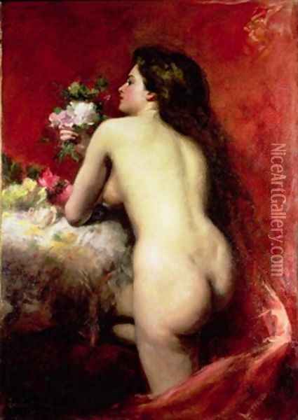 The Model Oil Painting - Charles Emile Auguste Carolus-Duran