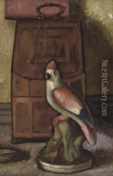 Still Life With A Staffordshire Parrot Oil Painting - Mark Gertler