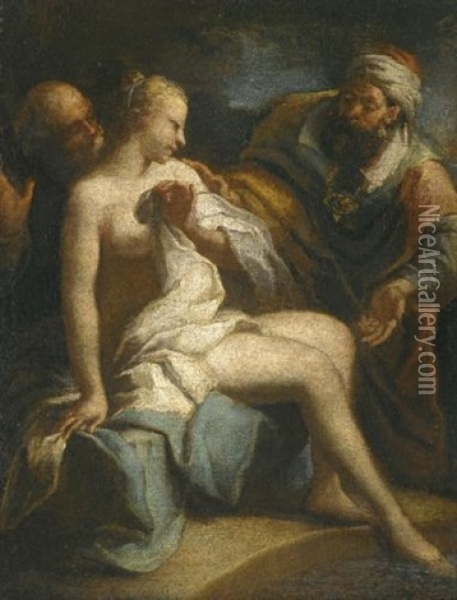 Susannah And The Elders Oil Painting - Jacopo Amigoni