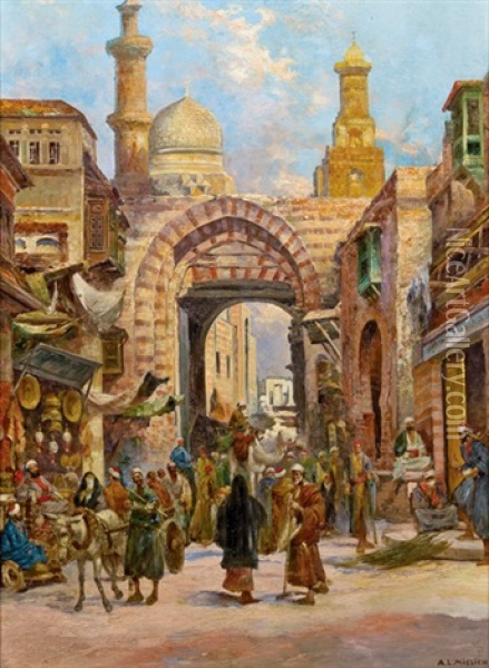 In Den Strasen Von Kairo I Oil Painting - Leopold Alphons Mielich