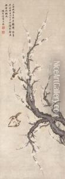 Swallows And Plum Blossoms Oil Painting - Xiang Shengmo
