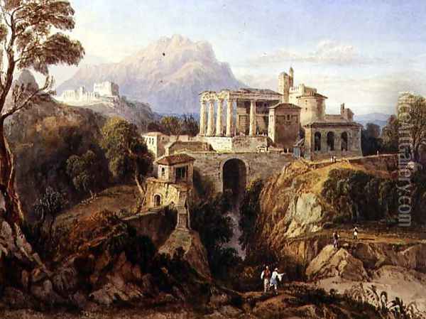 A Grecian Temple Oil Painting - William Crouch