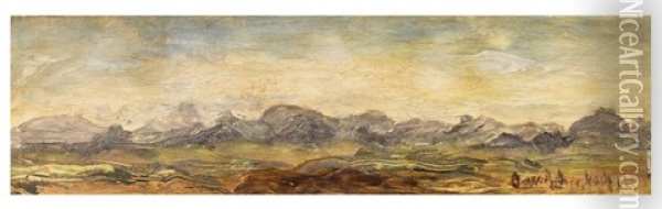 Landscape Study Oil Painting - Oswald Achenbach
