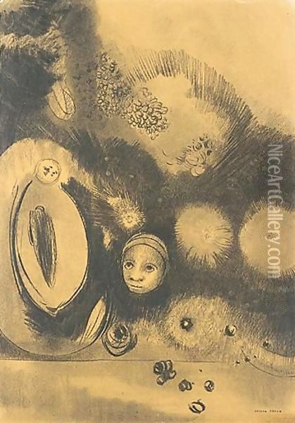 Visage - Germination Oil Painting - Odilon Redon