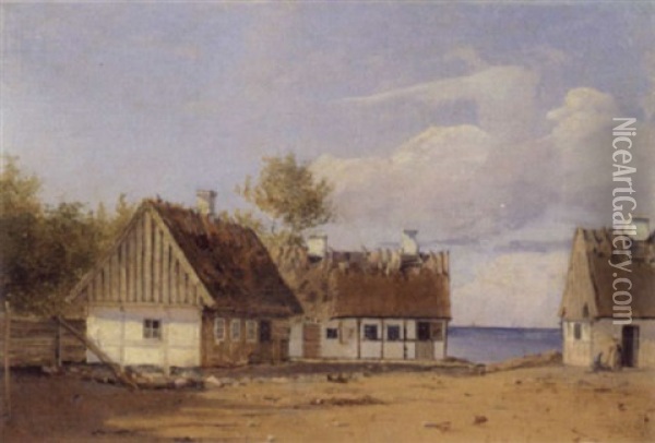 En Bondegard Ved Kysten, Sommer Oil Painting - Vilhelm Peter Carl Petersen