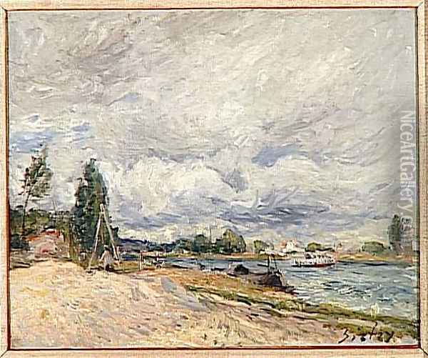 Banks of the Seine Oil Painting - Alfred Sisley