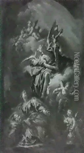 Visione Di S. Maria Maddalena Oil Painting - Giovanni Angelo Borroni