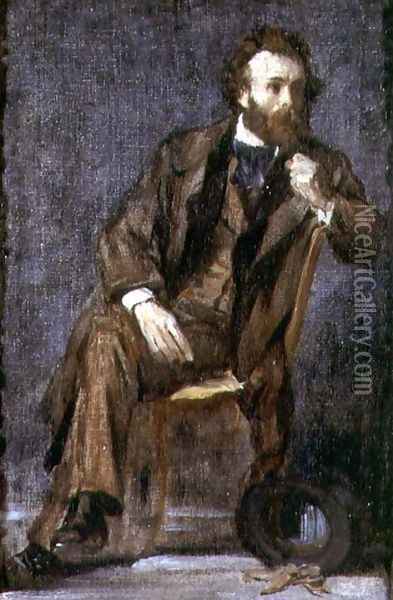 Portrait of Gustav Moreau (1826-98) Oil Painting - Edgar Degas