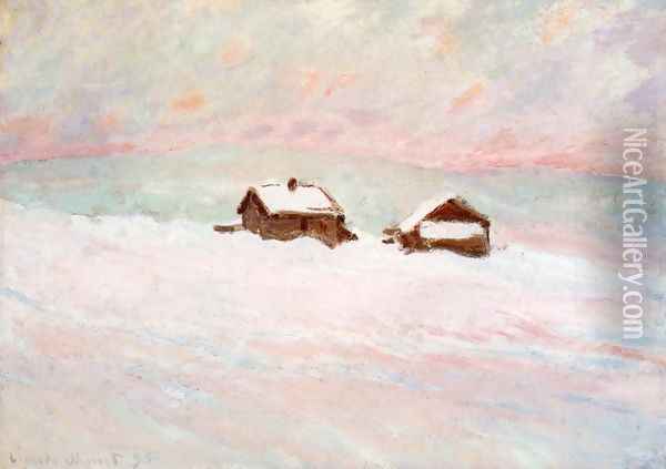 Houses in the Snow, Norway Oil Painting - Claude Oscar Monet