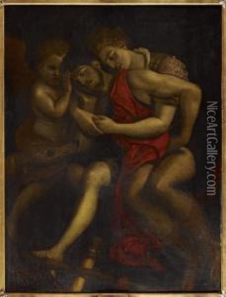 Death Of Adonis Oil Painting - Francesco Primaticcio