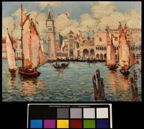 The Doge's Palace, Venice Oil Painting - Hugo Pieter Naude