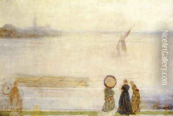 Battersea Reach from Lindsey Houses Oil Painting - James Abbott McNeill Whistler