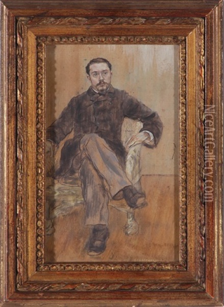 Portrait De Gustave Geffroy Oil Painting - Jean Francois Raffaelli