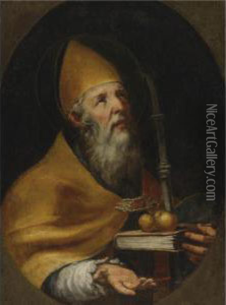 St. Nicholas Of Bari Oil Painting - Sebastian Llanos Y Valdes