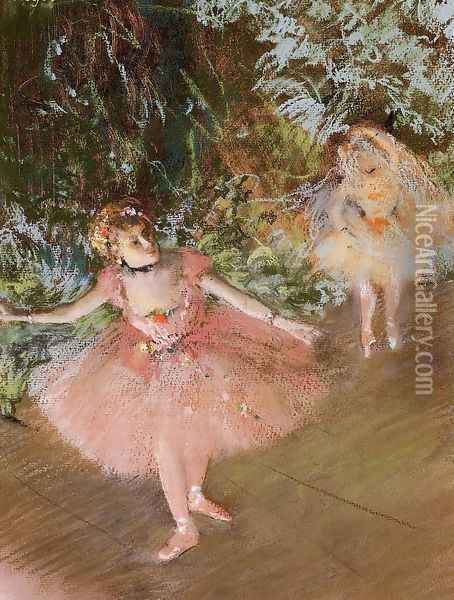 Dancer on Stage Oil Painting - Edgar Degas