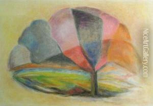 Untitled (rainbow Tree) Oil Painting - Victor Ploll
