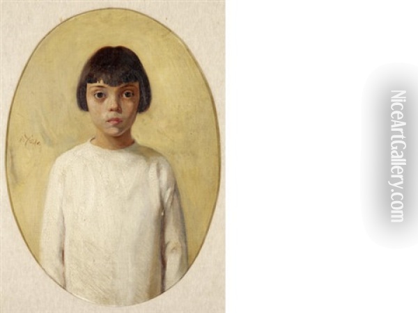 Girl In White Dress Oil Painting - Nicolas Lytras