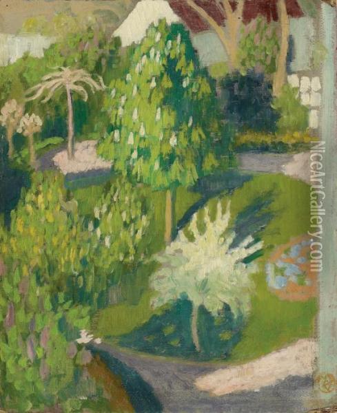Jardin (parkmotiv Mit Grosser Kastanie) Oil Painting - Maurice Denis