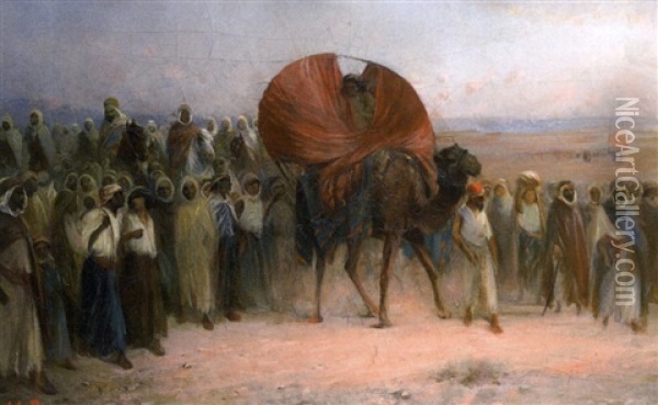Procession De Mariage, Algerie Oil Painting - Honore Boze