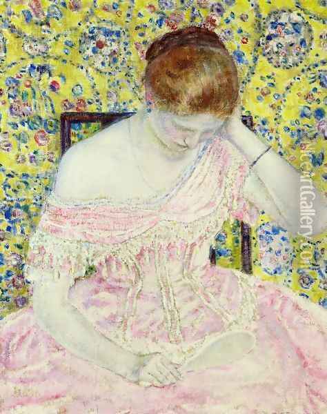 The Old Fashioned Gown Oil Painting - Frederick Carl Frieseke