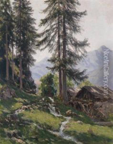 From The Otztal Oil Painting - Karl Ludwig Prinz