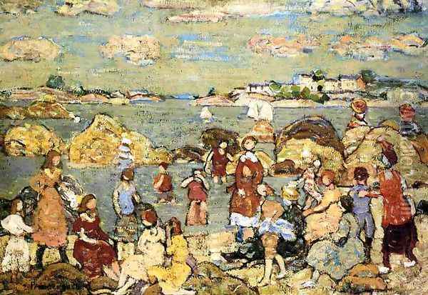 The Seashore Oil Painting - Maurice Brazil Prendergast