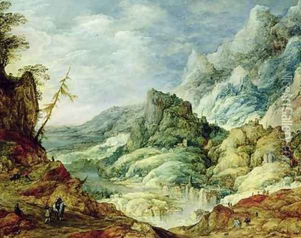 Alpine Landscape 1620 Oil Painting - Josse de Momper
