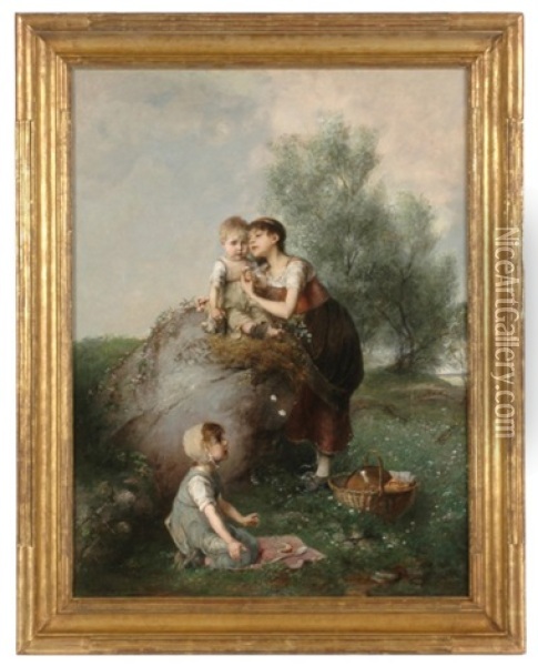 The First Picnic Oil Painting - Emil Keyser