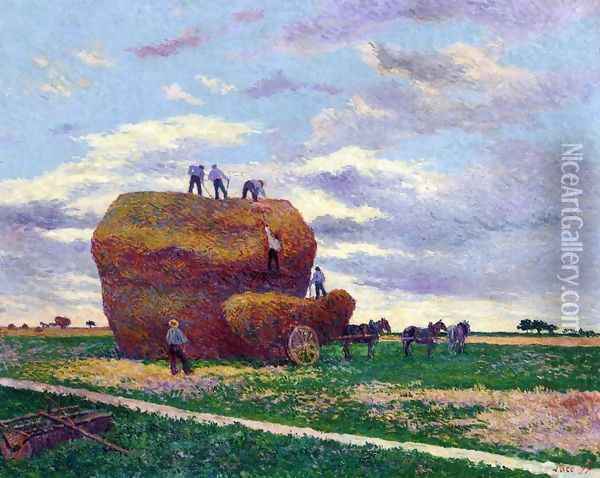 Haystack Oil Painting - Maximilien Luce