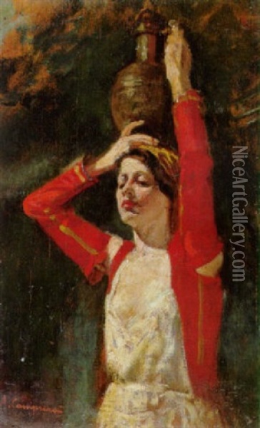 Acquaiola Oil Painting - Alceste Campriani