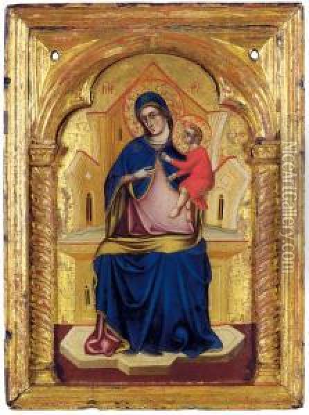 Madonna Col Bambino In Trono Oil Painting - Nicoletto Semitecolo