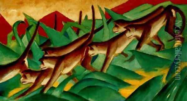 Affenfries Oil Painting - Franz Marc