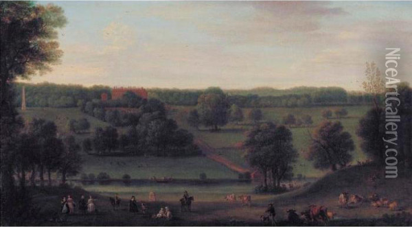 A View Of Cassiobury Park Oil Painting - John Wootton