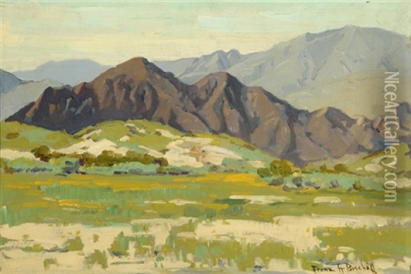 Flower Field In A Foothill Landscape Oil Painting - Franz Arthur Bischoff