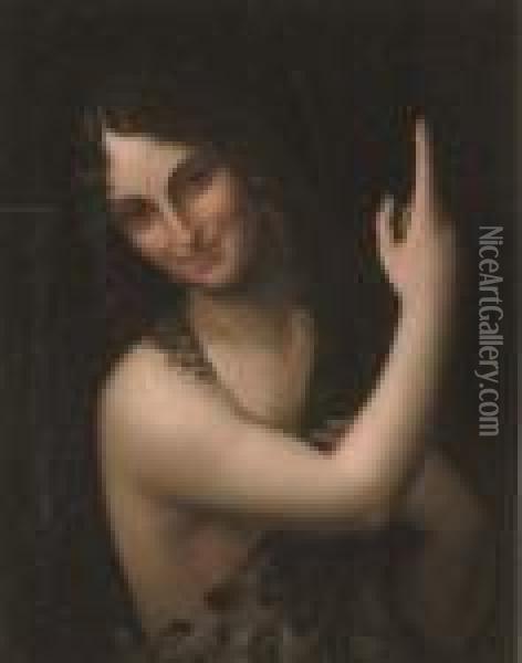 Saint John The Baptist Oil Painting - Leonardo Da Vinci